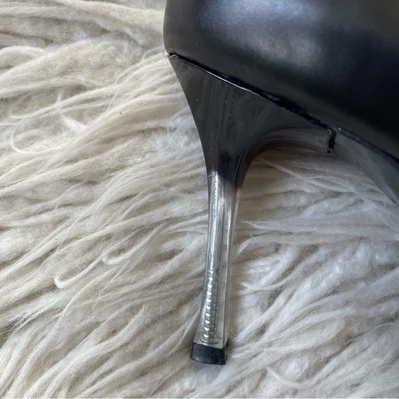 Chanel Vintage Slingback Classic Mary Jane Open Toe Lucite Nail Heel Shoes 36.5 - Picture 8 of 12